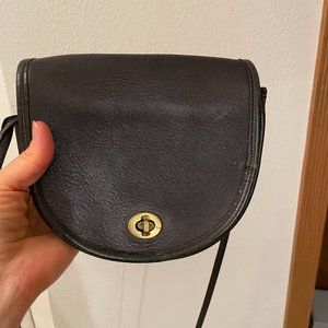 Vintage Black Coach Bag Half Moon